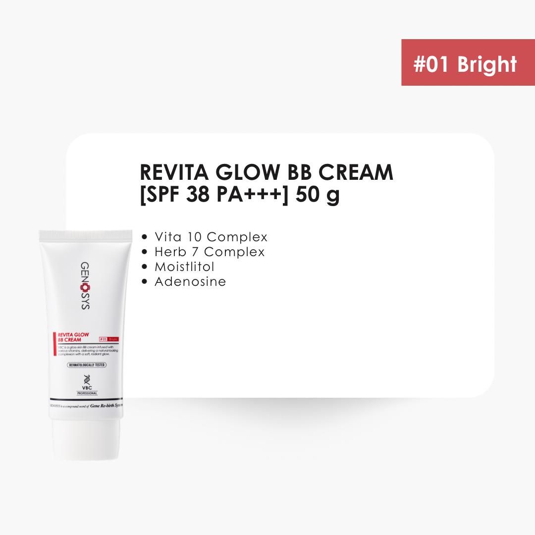 GENOSYS Revita Glow BB Cream, SPF 38 PA+++ 50 g, Bright